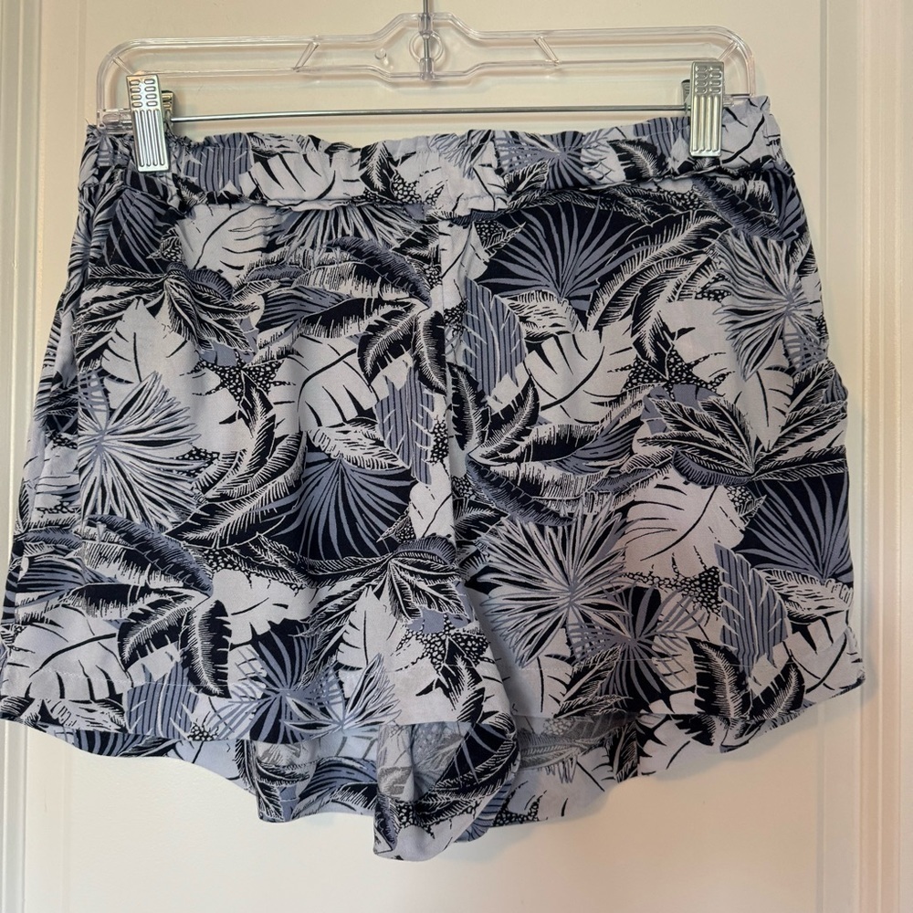 aerie Beach & Beyond Blue Tropical Palm Print Women's Small Short
